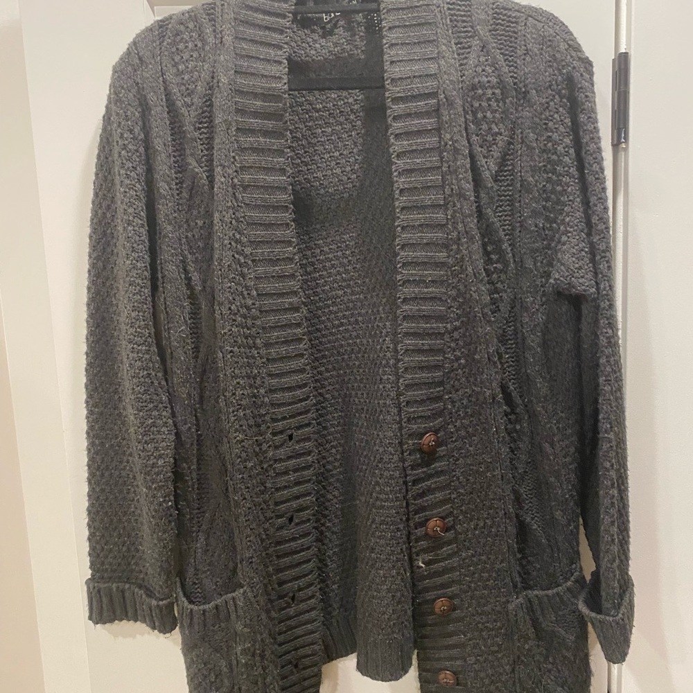 Boohoo Charcoal Knit Cardigan
